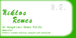 miklos remes business card